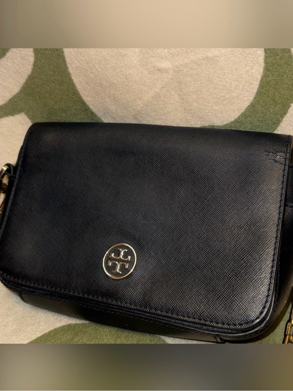 Tory Burch Black Leather Crossbody with Gold Emblem - Picture 2 of 11